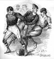 A print of the first international football match, in 1872
