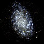 Galaksi M33 yn ranneves Triangulum (skeusen NASA)