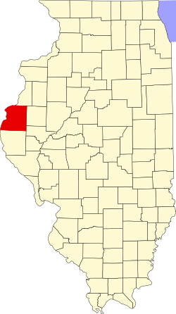 map of Illinois highlighting Hancock County