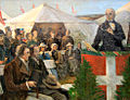 Blicher taler på folkemøde på Himmelbjerget, maleri af Valdemar Neiiendam.