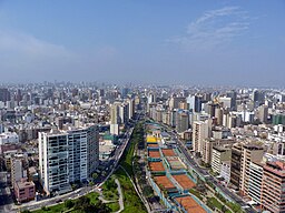 Vy över stadskärnan i Lima