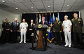 The Joint Chiefs of Staff, May 2007: Gen. Casey, Gen. Moseley, Adm. Giambastiani, SecDef Gates, Pres. Bush, Gen. Pace, Adm. Mullen and Gen. Conway.