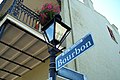 The famous Rue Bourbon (Bourbon Street) in New Orleans