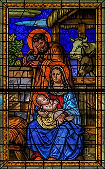 Le « vitrail de la Nativité », dans la basilique Notre-Dame-de-Chiquinquirá, à Maracaibo (Venezuela). (définition réelle 1 753 × 2 820)