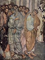 Апостоли в композиції «Успіння Богородиці». Монастир Сопочани, Сербія