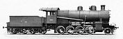 Dampflokomotive NSB 19a mit Schlepptender
