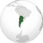 Map showing Argentina