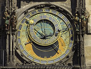 プラハの天文時計（プラハのオルロイ）、中世に製作された天文時計のひとつ 作者：Godot13