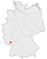 Position of Kaiserslautern in Germany