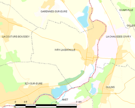 Mapa obce Ivry-la-Bataille
