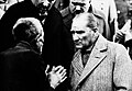 Mustafa Kemal Atatürk, the founder and first president of the Republic of Turkey during one of his national tours.