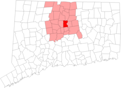 Location in Hartford Coonty, Connecticut