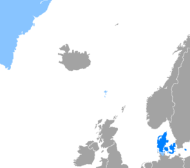   Alueet, joissa tanska on virallinen kieli   Alueet, joissa tanska on vähemmistökieli