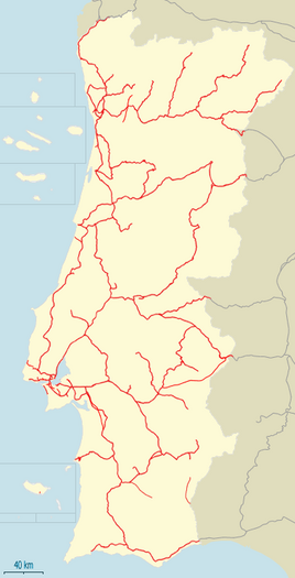 Mapa de ferrovias em Portugal