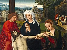 La Pietà ai piedi della croce (1530 circa) di Ambrogio Bensone.