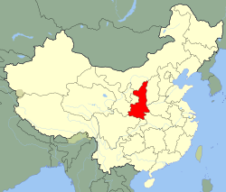 Местоположение на Шънси на картата на Китай