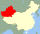 Xinjiang eskualde autonomoaren kokapena Txinako mapan.