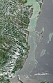 Vista de Satélite da Barreira de Belize (Maio de 2001)