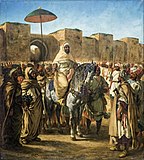 モロッコのスルタン（1845年、オーギュスタン美術館所蔵） "Le Sultan du Maroc entouré de sa garde"