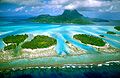 Vista aérea de Bora Bora, Taiti.