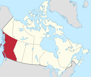 Kart over Britisk Columbia