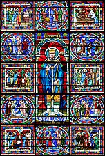 Stained glass depicting Julian of Le Mans - Le Mans Cathedral