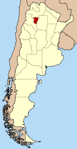 Tucumán punaisella Argentiinan kartalla.