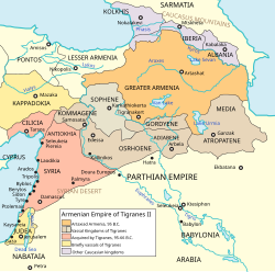 Map of Sophene as a vassal state of the Kingdom of Armenia