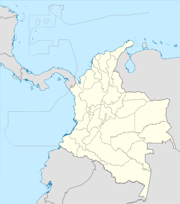 Bogotá markerat på Colombiakartan.