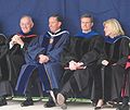 Kerr at the April 2008 BYU Commencement with Cecil O. Samuelson, Elaine S. Dalton, and David A. Bednar.