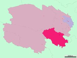 Location of Golog Tibetan Autonomous Prefecture in Qinghai