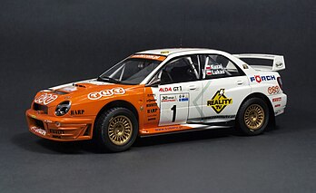 Modelo feito à mão do Subaru Impreza WRC 2001. Escala 1:24. (definição 2 450 × 1 500)