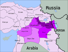 Color-coded map of the Assyrian homeland