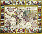 แผนที่โลกโดย Claes Janszoon Visscher ใน ค.ศ. 1652