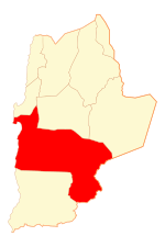 アントファガスタ州内の位置の位置図