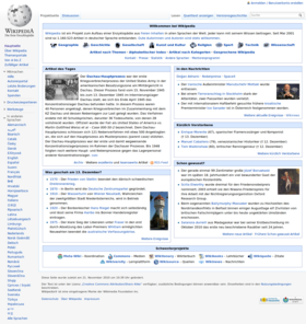Glavna stranica njemačke Wikipedije