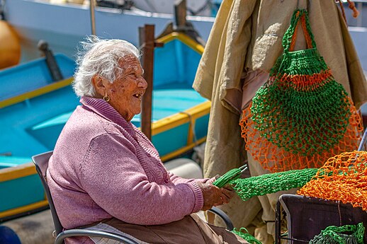 Basket weaver in Marsaxlokk, Malta Photographer: Kikku33