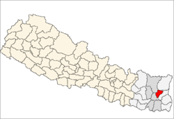 map of Terhathum, Nepal