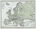 Carte physique de l'Europe.