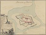 Ritning över Bohus fästning från 1726.