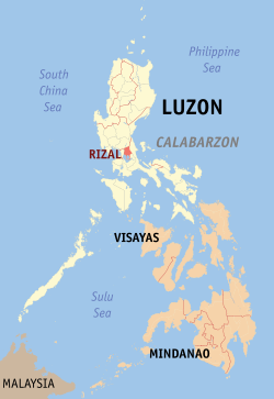 Mapa de Filipinas con Rizal resaltado