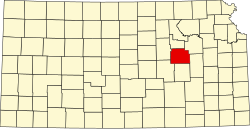 map of Kansas highlighting Morris County
