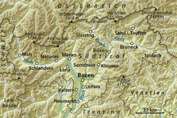 Kaart van Suid-Tirol