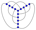 El grafo de Heawood tiene número de cruce 3.
