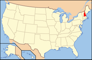 地图中高亮部分为新罕布什尔州