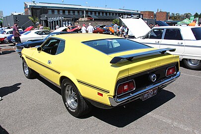 Ford Mustang (1971–73): high beltline, low roofline, and massive pillars