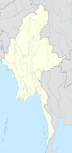 Mapa konturowa Mjanmy, w centrum znajduje się punkt z opisem „Katedra św. Józefa w Taunggyi”
