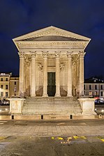 Ancient Roman portico of the Maison Carrée (Nîmes, France)
