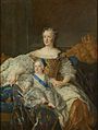 Η βασίλισσα Μαρία με τον μικρό δελφίνο Λουδοβίκο, πίνακας του Αλεξίς Σιμόν Μπελ (περ. 1730).