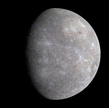 Merkuro, fotita de la usona kosmoesplorilo Messenger.